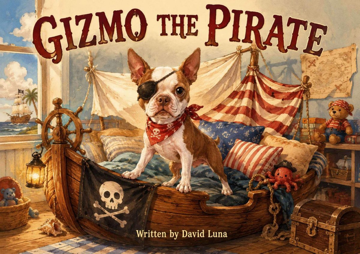 Cover of Gizmo the Pirate, showing Gizmo in a pirate hat on a ship